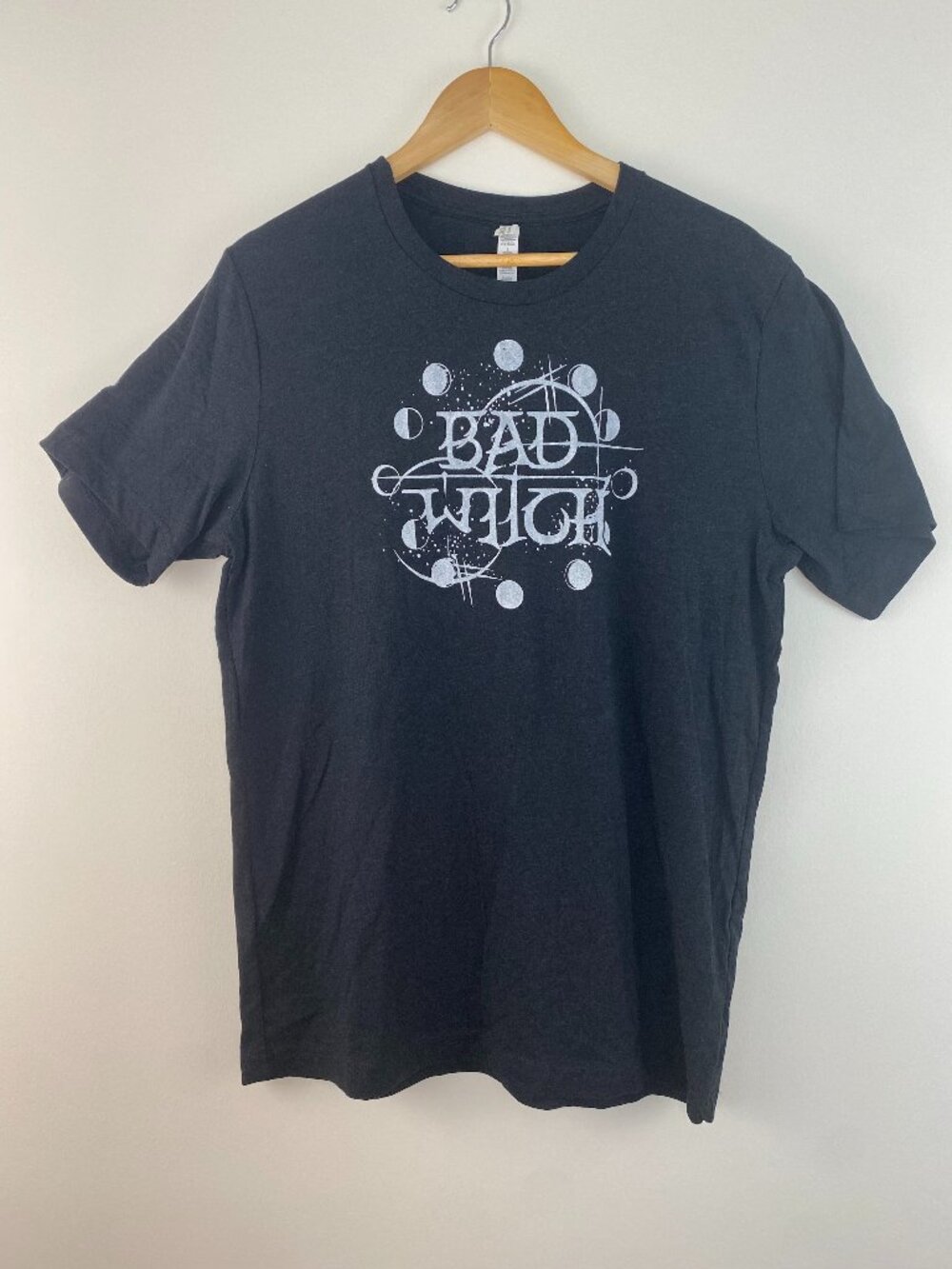 Goth Alt Bad Witch Graphic Tee - Moon Phases Celestial T-Shirt | Large
